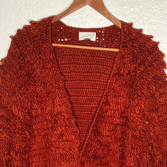 Universal Thread Womens Rust Textured Loop Knit Cardigan XS Wool Blend Y2K - Picture 3 of 16